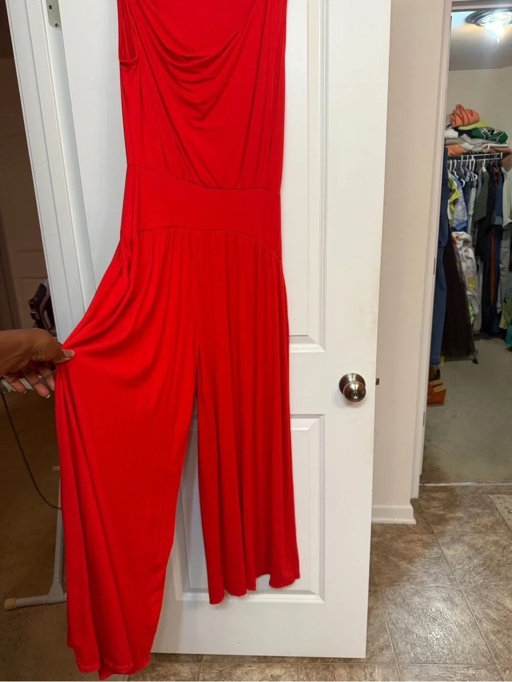 Free People Red royals one piece wide leg - Picture 4 of 7